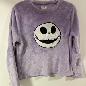 Disney Purple Plush Pajama Top with Jack Skellington Face